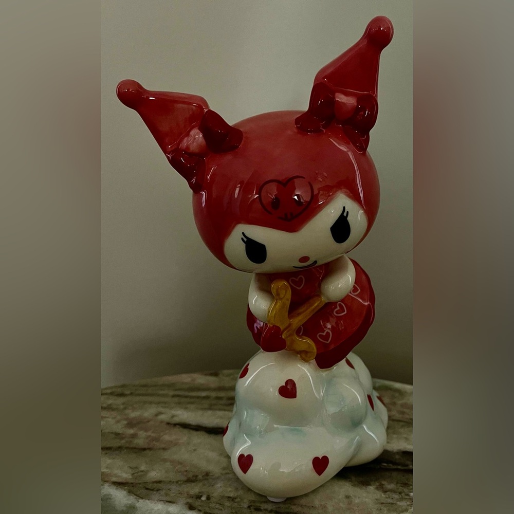Blue Sky Accents/ Hello Kitty Kuromi Cupid Figurine/Pink & White Ceramic - Picture 7 of 11